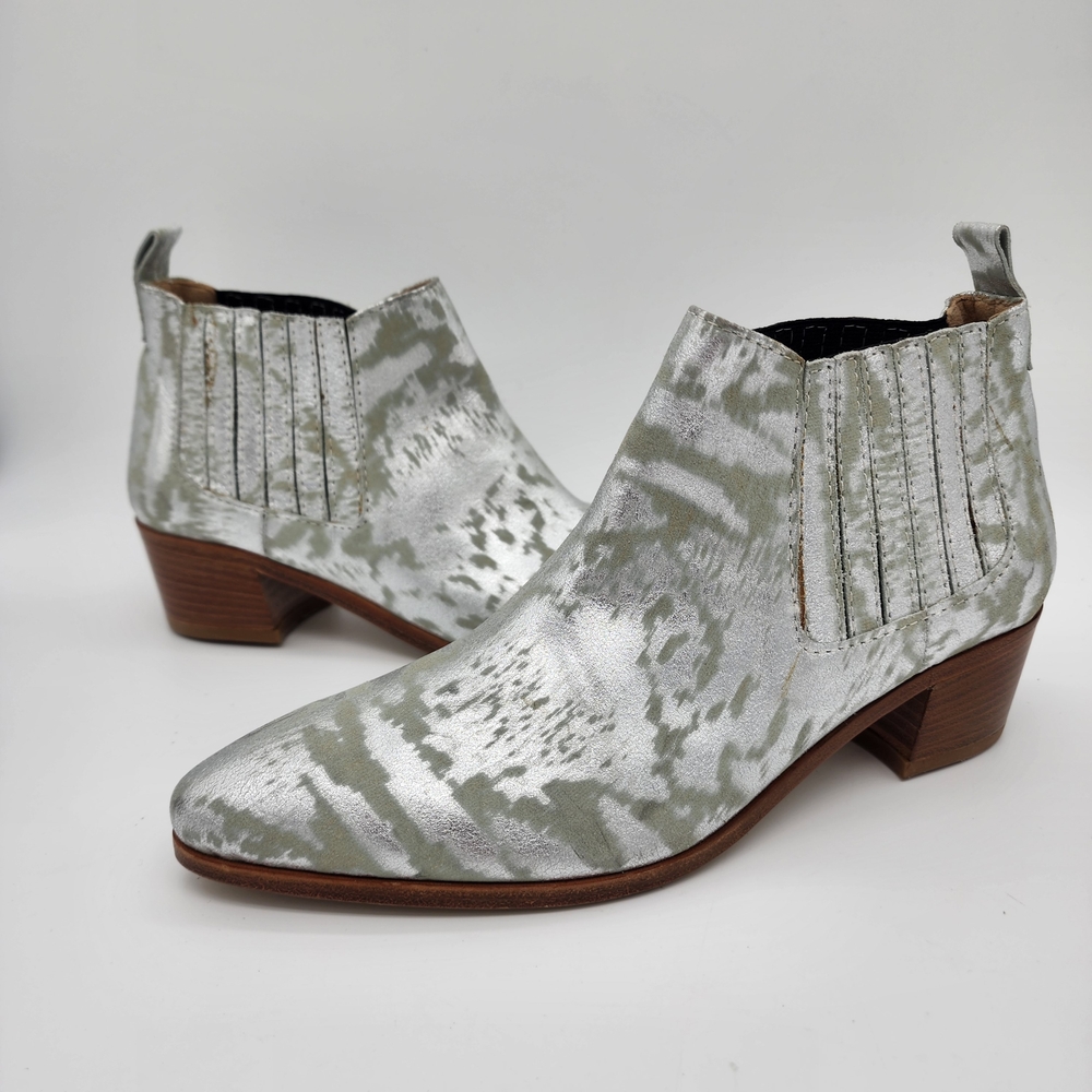 Modern Vice Handler Chelsea Boots Leather Grey Silver Size Eur 36 or US 6